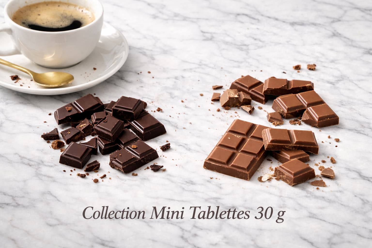 mini tablettes de chocolat pour le café ou pour offrir