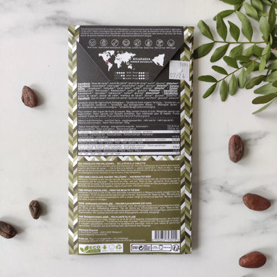 coffret chocolats noirs Amérique centrale, variété de saveurs exotiques, Costa Rica, Nicaragua, Panama, nougatine pistache, fruité, acidulé 