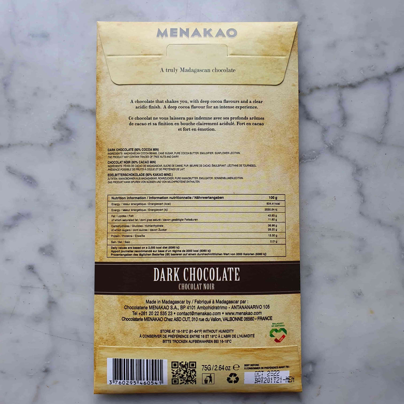 Coffret chocolat noir éveil des sens