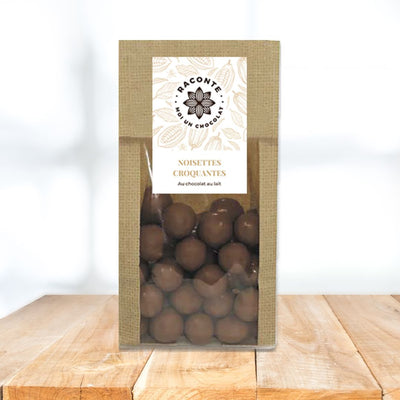 Bonbon chocolat - Noisettes croquantes enrobées de chocolat au lait