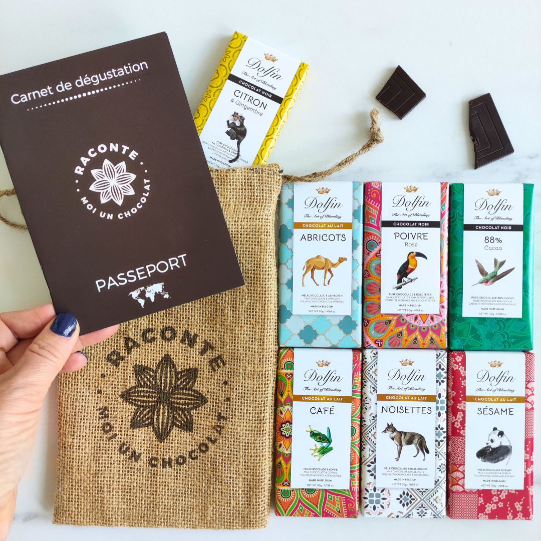 Coffret cadeau de mini tablettes de chocolats gourmand