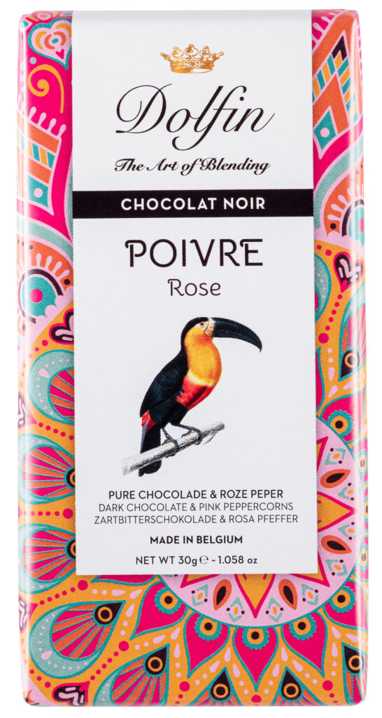 Dolfin - Mini tablette de chocolat noir au poivre rose - 30 g