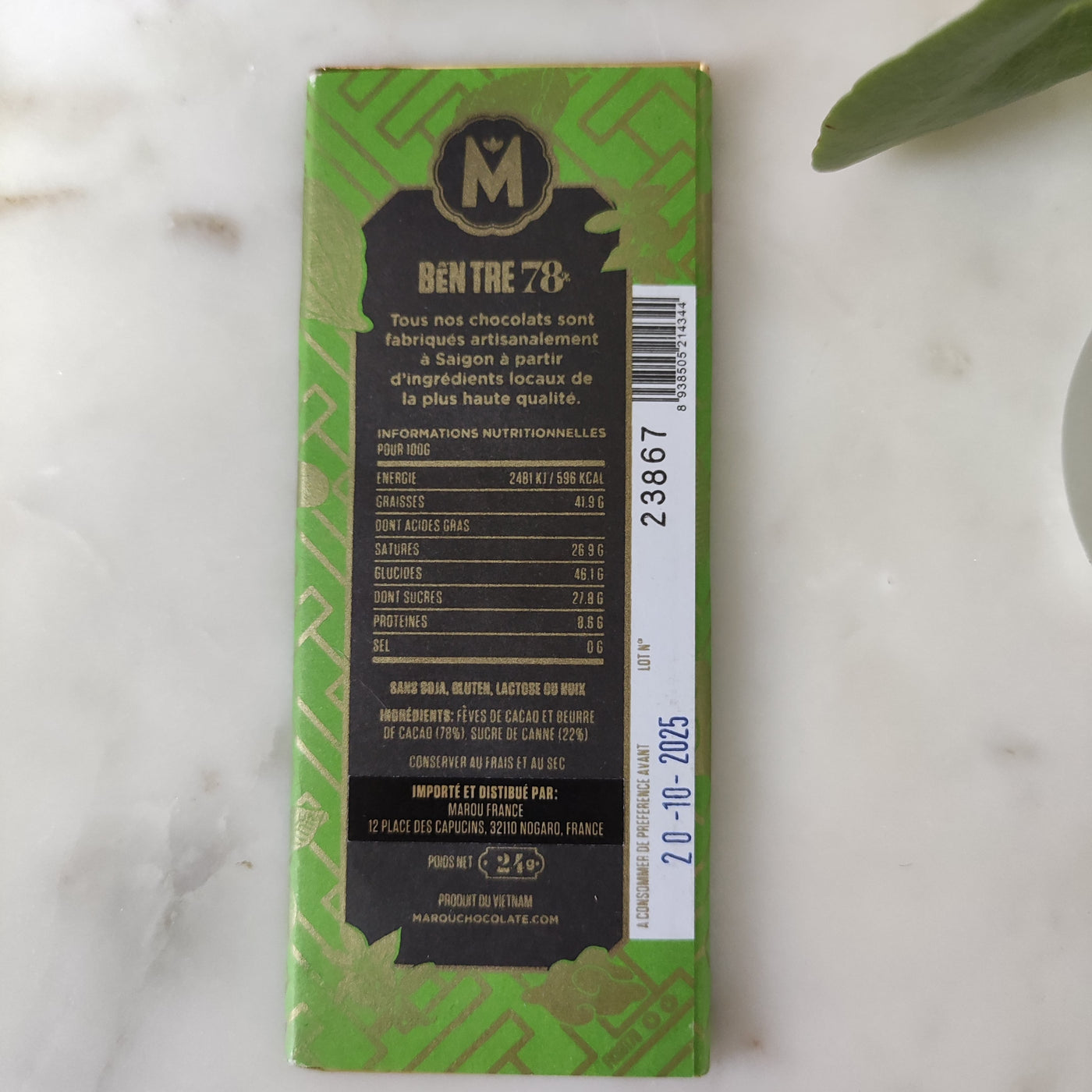 Marou - Mini tablette de Chocolat noir 78% de cacao Ben Tre