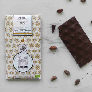 chocolat pérou amérique du sud caraïbes nougatine amandes noir millésime bean-to-bar fèves criollo trinitaro médaillé gold bio belgique original artisanal