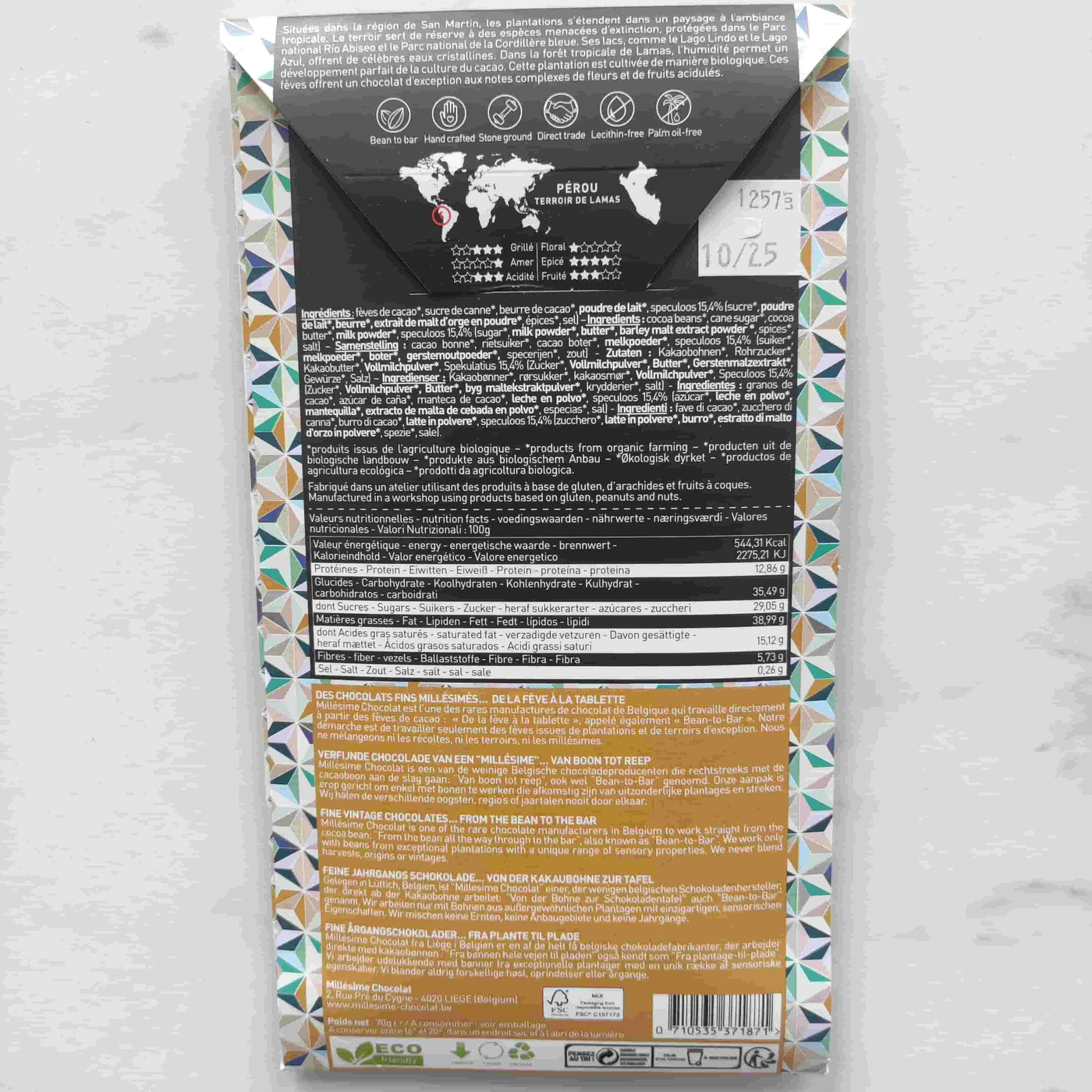 livraison chocolat, chocolatiers, tablettes de chocolat plaques de chocolat, chocolat d'exception chocolat noir chocolat au lait cadeau de chocolat PEROU