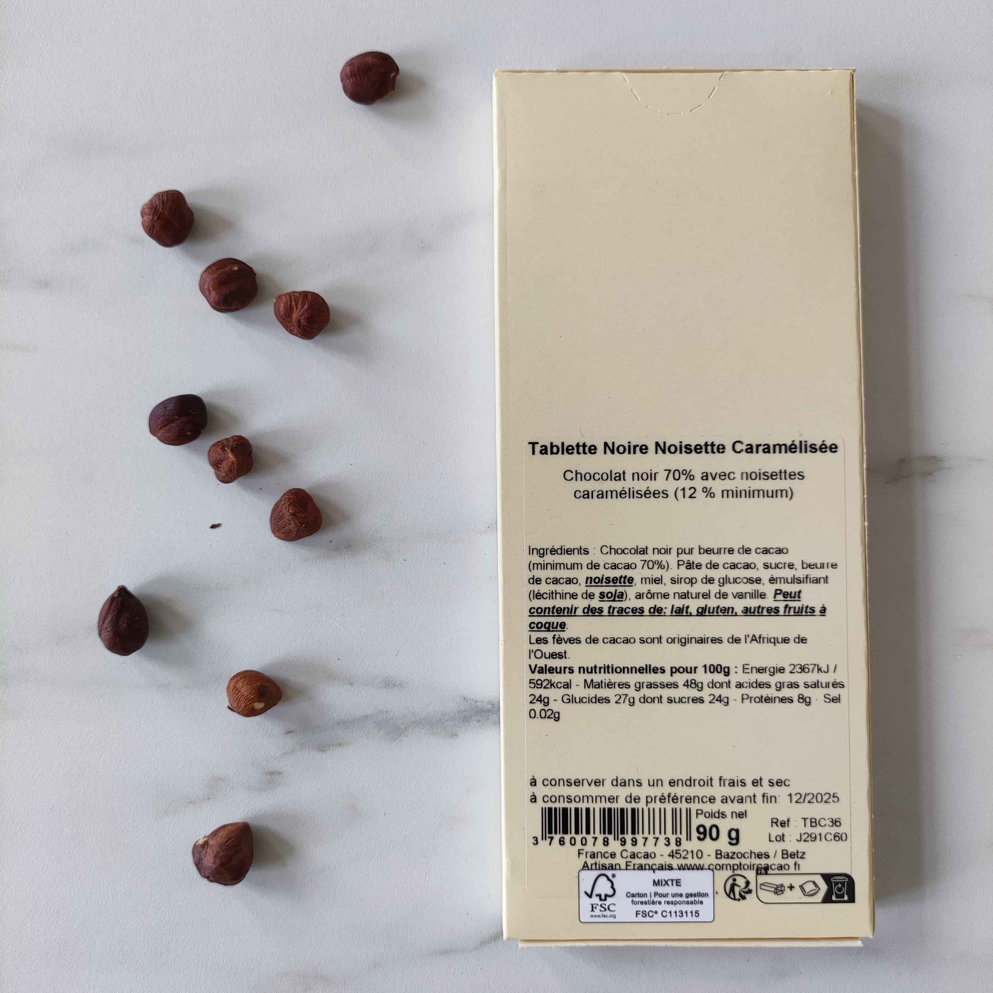Noisettes caramélisées comptoir du cacao chocolat artisanal