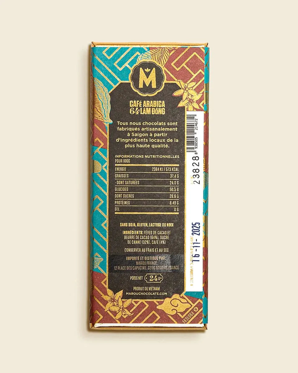 Tablette de chocolat, tablette de chocolat noir, café, Marou, Marou faiseurs de chocolat