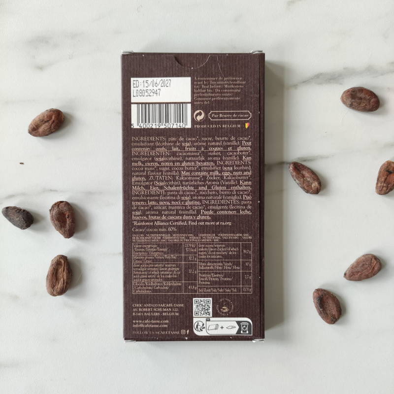 Tablette Chocolat Noir MERCI 60% - Intense & Savoureux | Café-Tasse ...