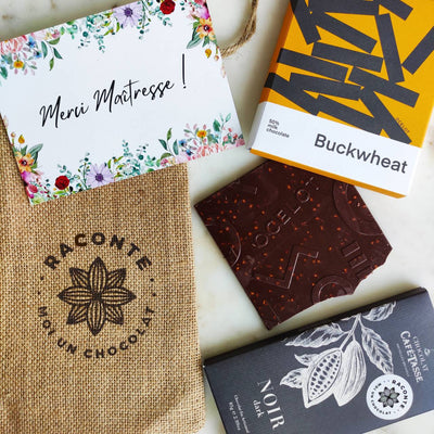 coffret cadeau, coffret cadeau chocolat, coffret merci maîtresse, cadeau merci maîtresse, cadeau fin d'année école, chocolats artisanaux, chocolat haut de gamme, cadeau éthique, cadeau durable, cadeau original, cadeau gourmand maîtresse