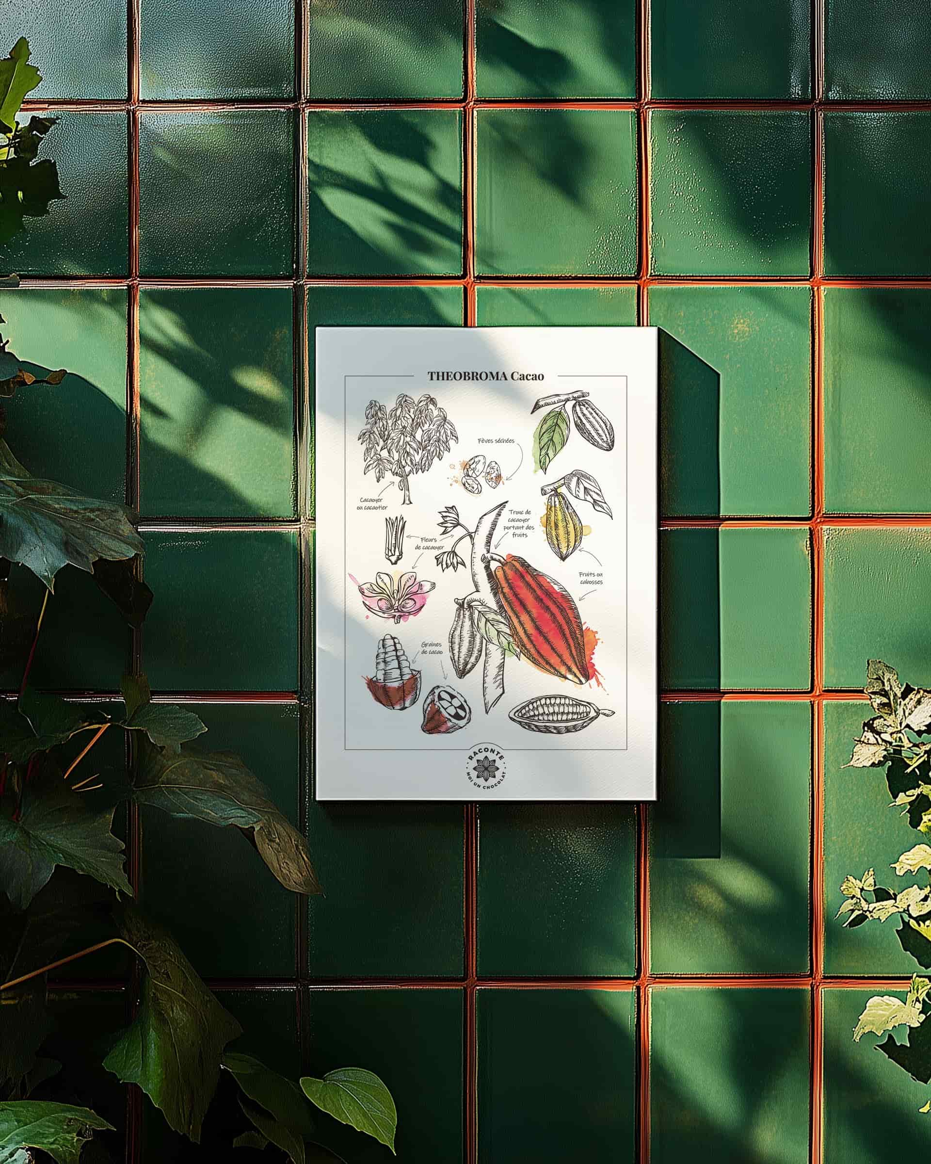 Affiche vintage à disposer dans de nombreuses pièces de vie telles que le bureau ou la salle à manger. Un poster raffiné et élégant, mettant en valeur le cacao. Une affiche murale qui fera un parfait cadeau d'anniversaire ou de noël, pour vos amis fans de chocolat