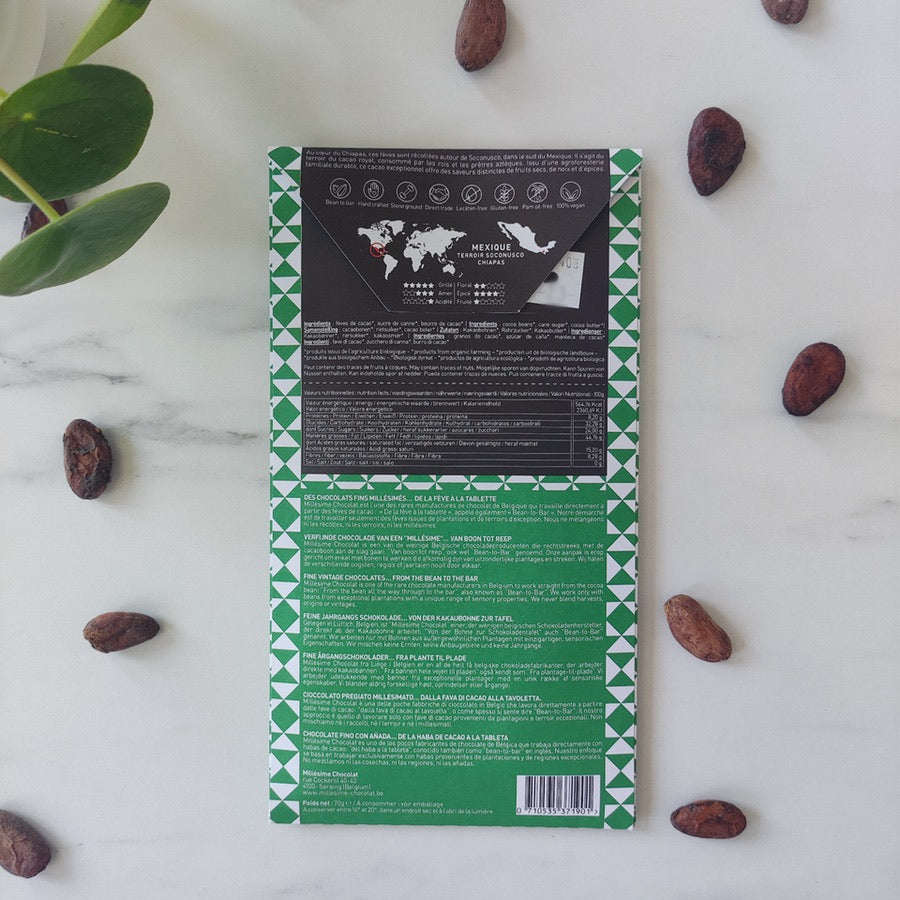 Millésimé Chocolat noir 80% d'origine Mexique 2018végan  tablette de chocolat noir  Tablette chocolat  pur chocolat noir  plaque de chocolat noir  Noir 80%  Millésimé  fête des mères  Criollo  chocolats noirs  CHOCOLATS NOIR  chocolatier  Chocolat vegan  chocolat noir d'exception  chocolat noir belge  chocolat noir  chocolat livraison  chocolat d'origine  chocolat d'exception  Chocolat bio