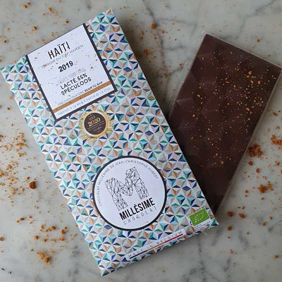 Millésime 55% au spéculoos d’Haïti Tablette chocolat  plaquette de chocolat  Millésimé  fête des pères  Fête des grands-mères  Chocolats originaux  chocolatier  Chocolat spéculoos  CHOCOLAT MILLESIME  Chocolat d'origine Haïti  chocolat d'origine  chocolat d'exception  Chocolat bio  chocolat belge  chocolat au lait  chocolat artisanal  chocolat  black friday  Bean-to-Bar  artisan chocolatier
